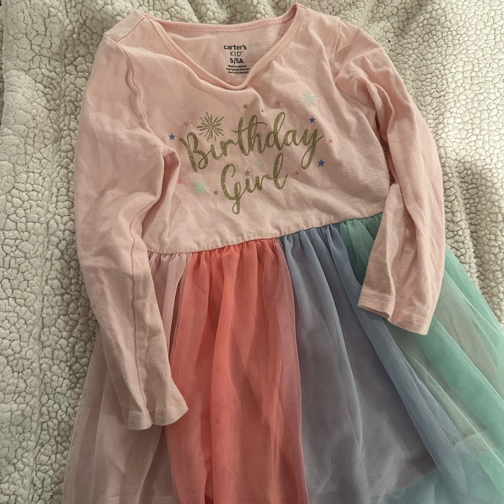 Carter's toddler girl Birthday Girl Dress pink 5T